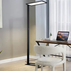 PRIOS Arbejdsrum/Kontor|Gulvlamper>LED-gulvlampe til kontor Taronis, sort, 195 cm, dæmpbar