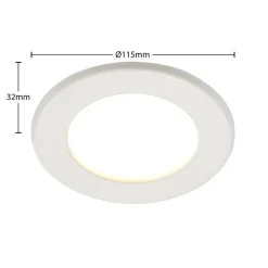 PRIOS LED-indbygningslampe Cadance, hvid, 12 cm, sæt med 10, CCT