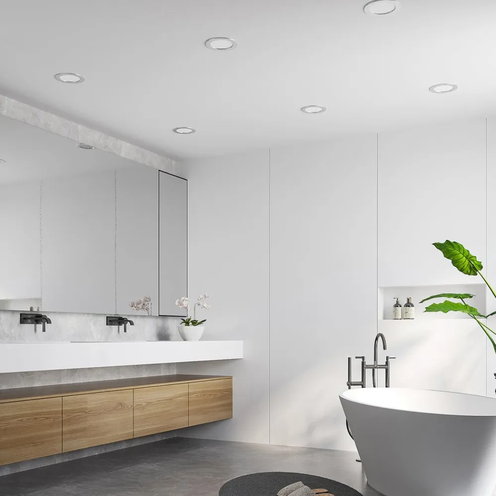 PRIOS LED-indbygningslampe Cadance, sølv, 17 cm, sæt med 10, CCT