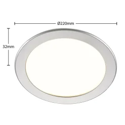 LED-indbygningslampe Cadance, sølv, 22 cm, sæt med 10, CCT^PRIOS Outlet