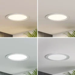 LED-indbygningslampe Cadance, sølv, 22 cm, sæt med 10, CCT^PRIOS Outlet