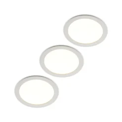 PRIOS LED-indbygningslampe Cadance, hvid, 24 cm, sæt med 3, CCT