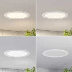 PRIOS LED-indbygningslampe Cadance, hvid, 24 cm, sæt med 3, CCT