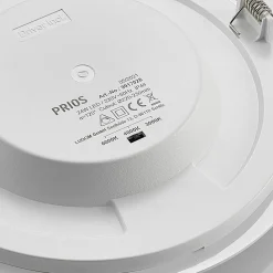 PRIOS LED-indbygningslampe Cadance, hvid, 24 cm, sæt med 3, CCT