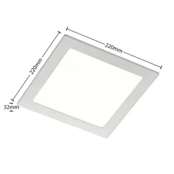 PRIOS LED-indbygningslampe Helina, sølv, 22 cm, 18 W, dæmpbar