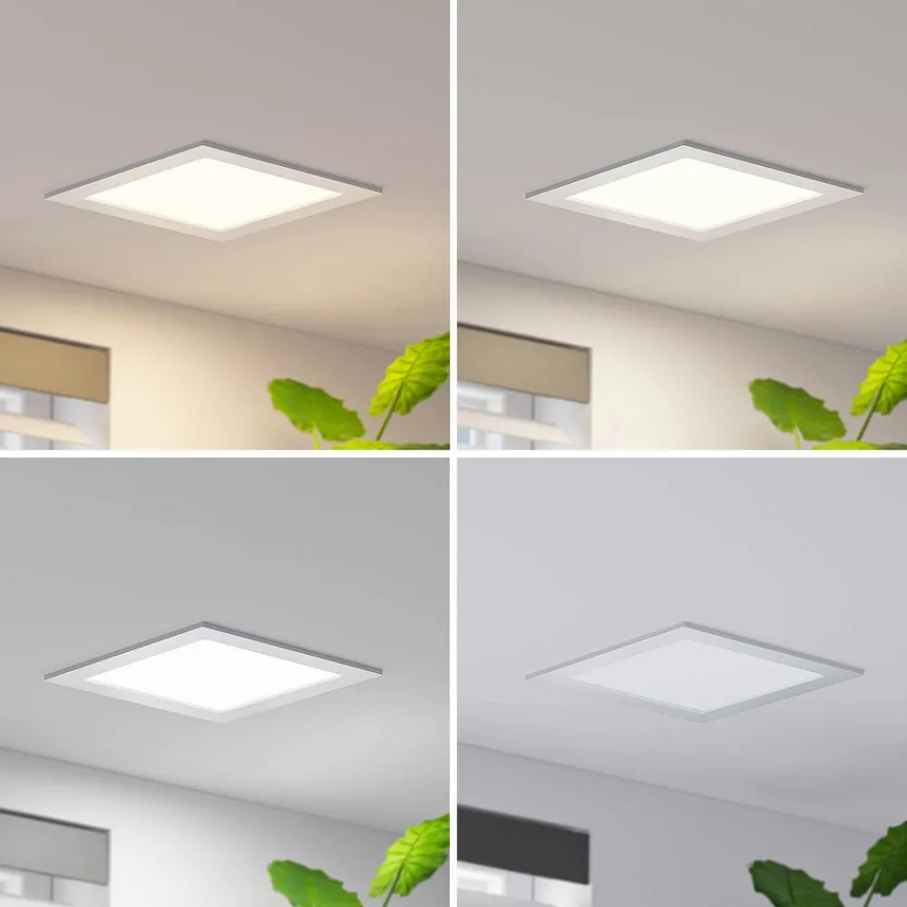 PRIOS LED-indbygningslampe Helina, sølv, 22 cm, 18 W, dæmpbar