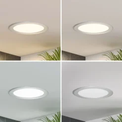 LED-indbygningslampe Cadance, sølv, 22 cm, CCT, IP44^PRIOS Sale