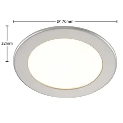 LED-indbygningslampe Cadance, sølv, 17 cm, CCT, IP44^PRIOS Discount