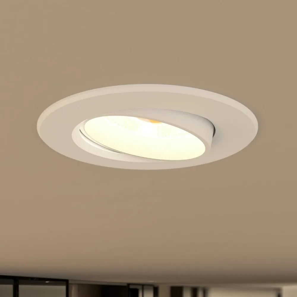 PRIOS LED-indbygningslampe Shima, hvid, 7 W, 3000K, dæmpbar