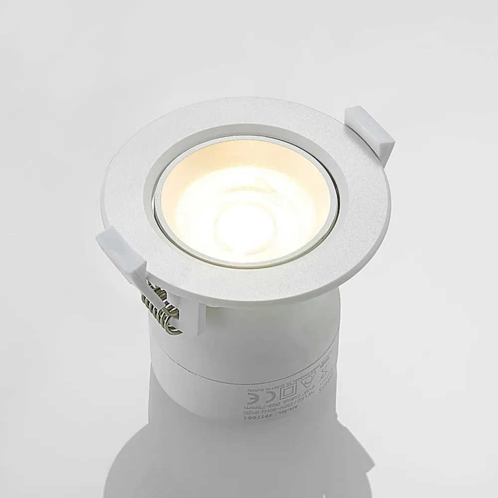 PRIOS LED-indbygningslampe Shima, hvid, 7 W, 3000K, dæmpbar