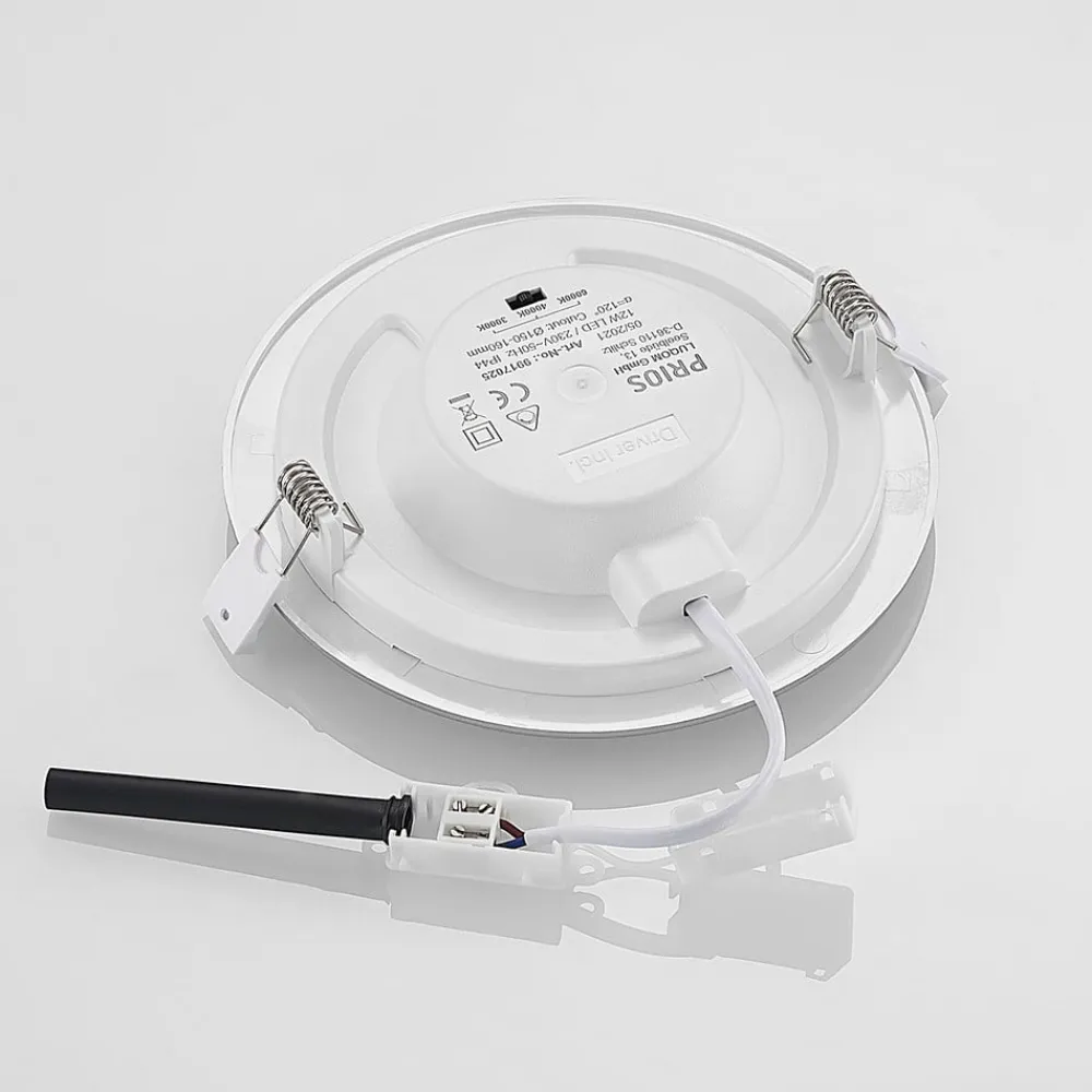 PRIOS LED-indbygningslampe Cadance, sølv, 17 cm, sæt med 3, CCT