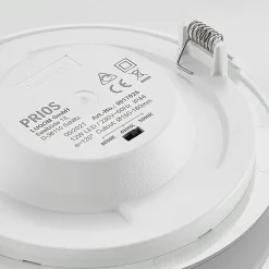 PRIOS LED-indbygningslampe Cadance, sølv, 17 cm, sæt med 3, CCT