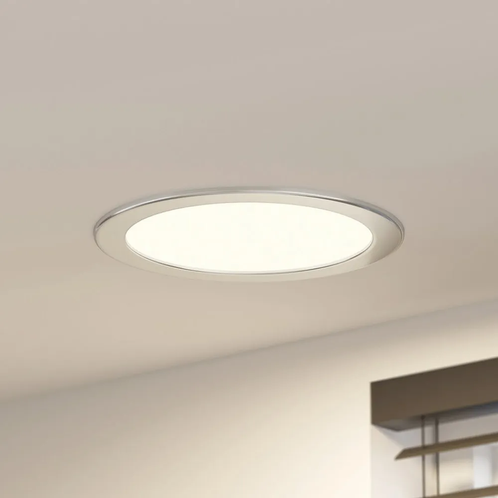 PRIOS Loftlamper|Indbygningsspots>LED-indbygningslampe Cadance, sølv, 24 cm, sæt med 10, CCT