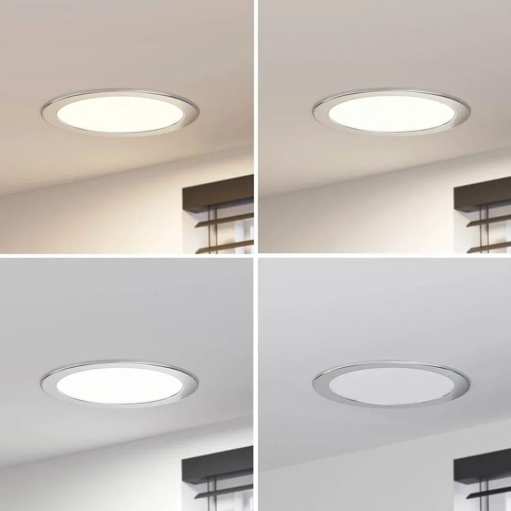 PRIOS Loftlamper|Indbygningsspots>LED-indbygningslampe Cadance, sølv, 24 cm, sæt med 10, CCT