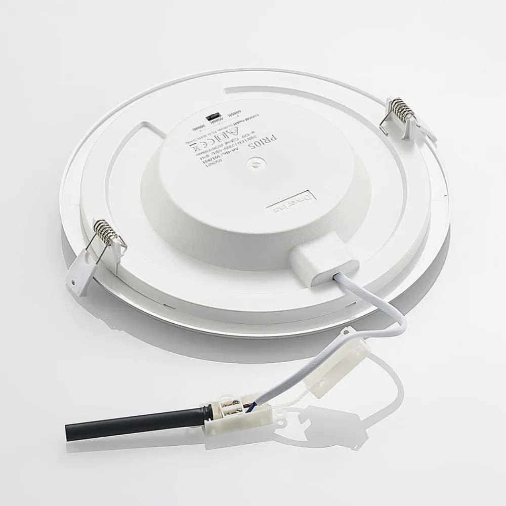 PRIOS Loftlamper|Indbygningsspots>LED-indbygningslampe Cadance, sølv, 24 cm, sæt med 10, CCT