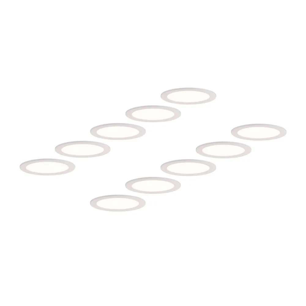 LED-indbygningslampe Cadance, hvid, 22 cm, sæt med 10, CCT^PRIOS New