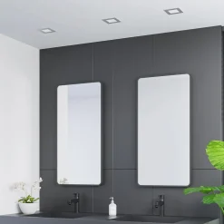 PRIOS LED-indbygningslampe Helina, sølv, 11,5 cm, dæmpbar