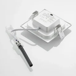 PRIOS LED-indbygningslampe Helina, sølv, 11,5 cm, dæmpbar