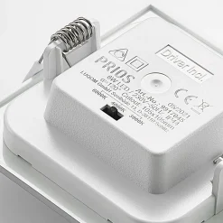 PRIOS LED-indbygningslampe Helina, sølv, 11,5 cm, dæmpbar