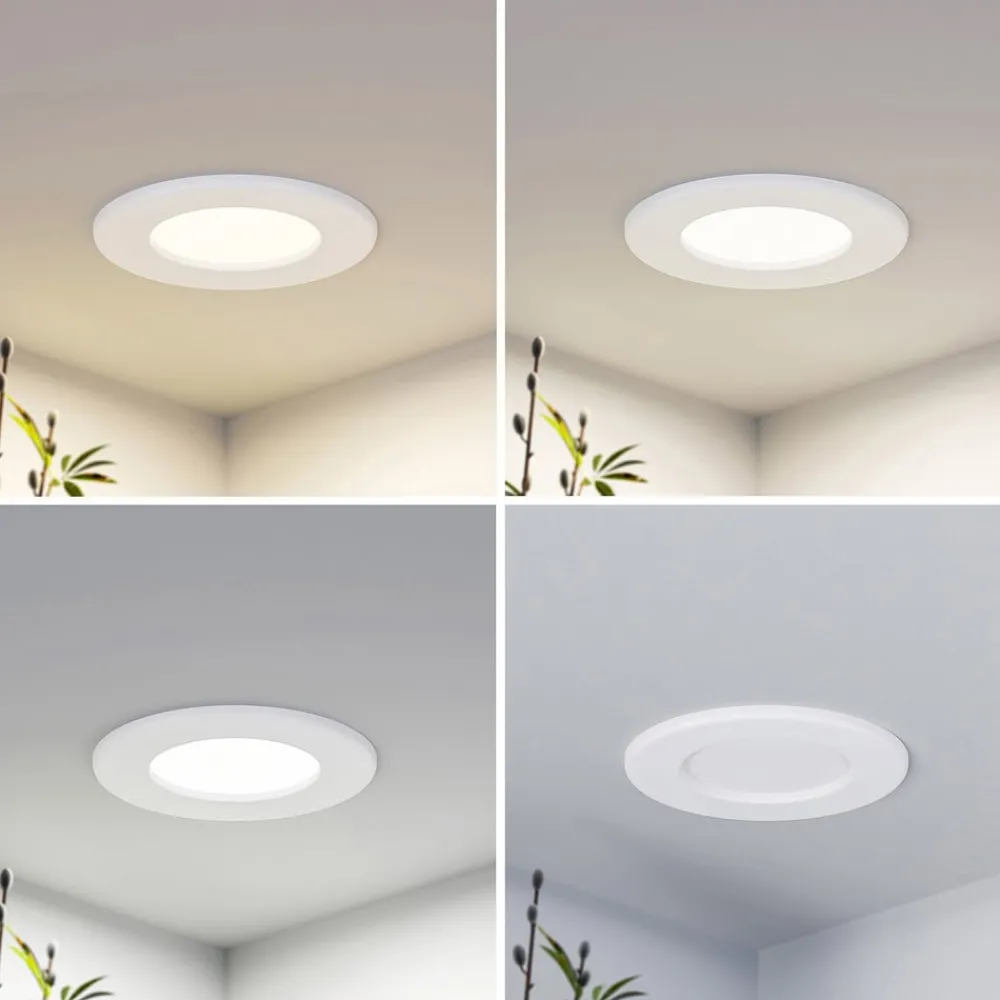 PRIOS Loftlamper|Indbygningsspots>LED-indbygningslampe Cadance, hvid, 12 cm, sæt med 3, CCT