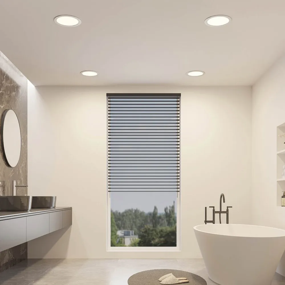 PRIOS LED-indbygningslampe Cadance, sølv, 24 cm, CCT, IP44