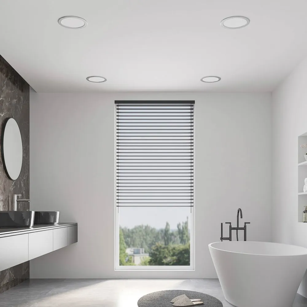 PRIOS LED-indbygningslampe Cadance, sølv, 24 cm, CCT, IP44