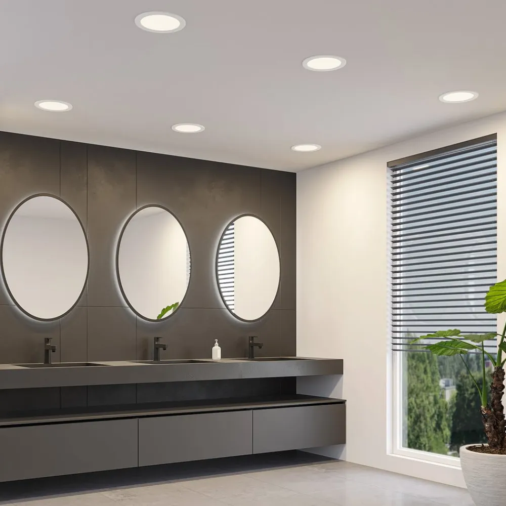 PRIOS LED-indbygningslampe Cadance, hvid, 22 cm, CCT, IP44