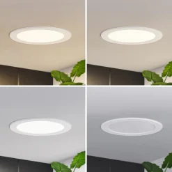 PRIOS LED-indbygningslampe Cadance, hvid, 22 cm, CCT, IP44