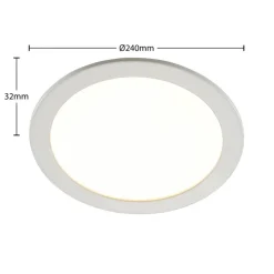 PRIOS LED-indbygningslampe Cadance, hvid, 24 cm, CCT, IP44
