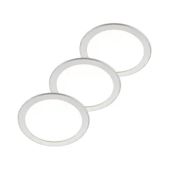 PRIOS Loftlamper|Indbygningsspots>LED-indbygningslampe Cadance, sølv, 24 cm, sæt med 3, CCT