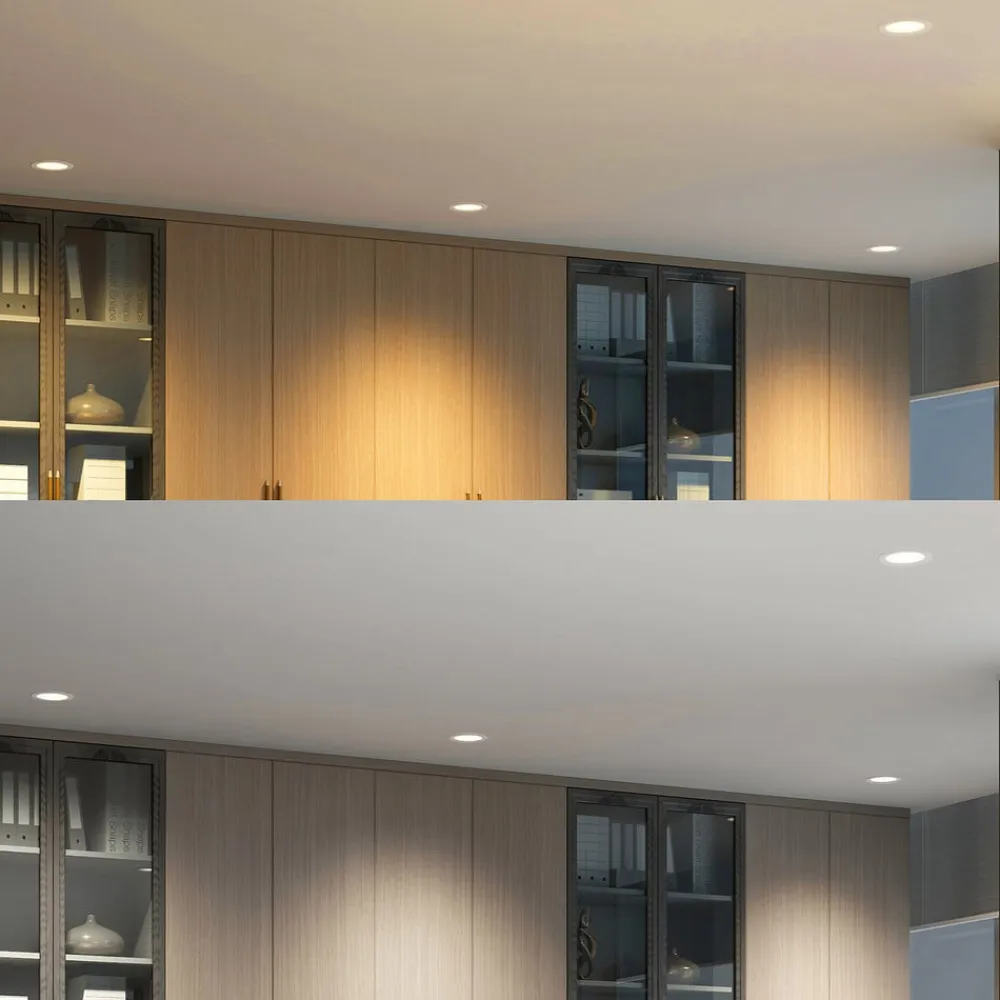 PRIOS LED-indbygningsspot Rida, hvid. Ø 15 cm, CCT, IP44