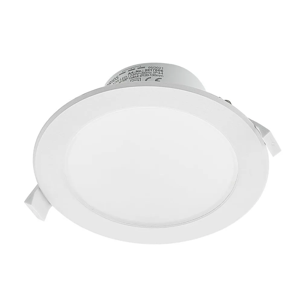 PRIOS LED-indbygningsspot Rida, hvid. Ø 15 cm, CCT, IP44