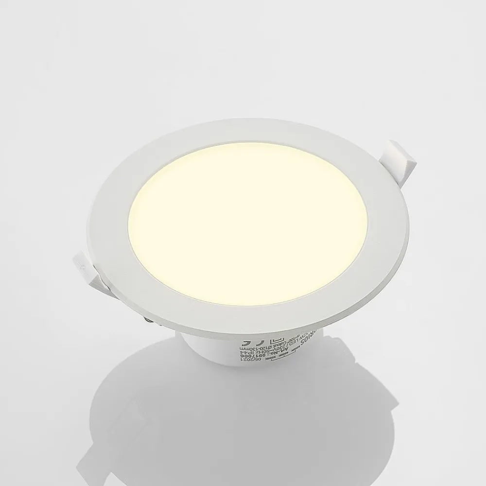 PRIOS LED-indbygningsspot Rida, hvid. Ø 15 cm, CCT, IP44