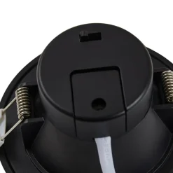 PRIOS LED-indbygningsspot Rida, sort, Ø 10 cm, CCT, IP44