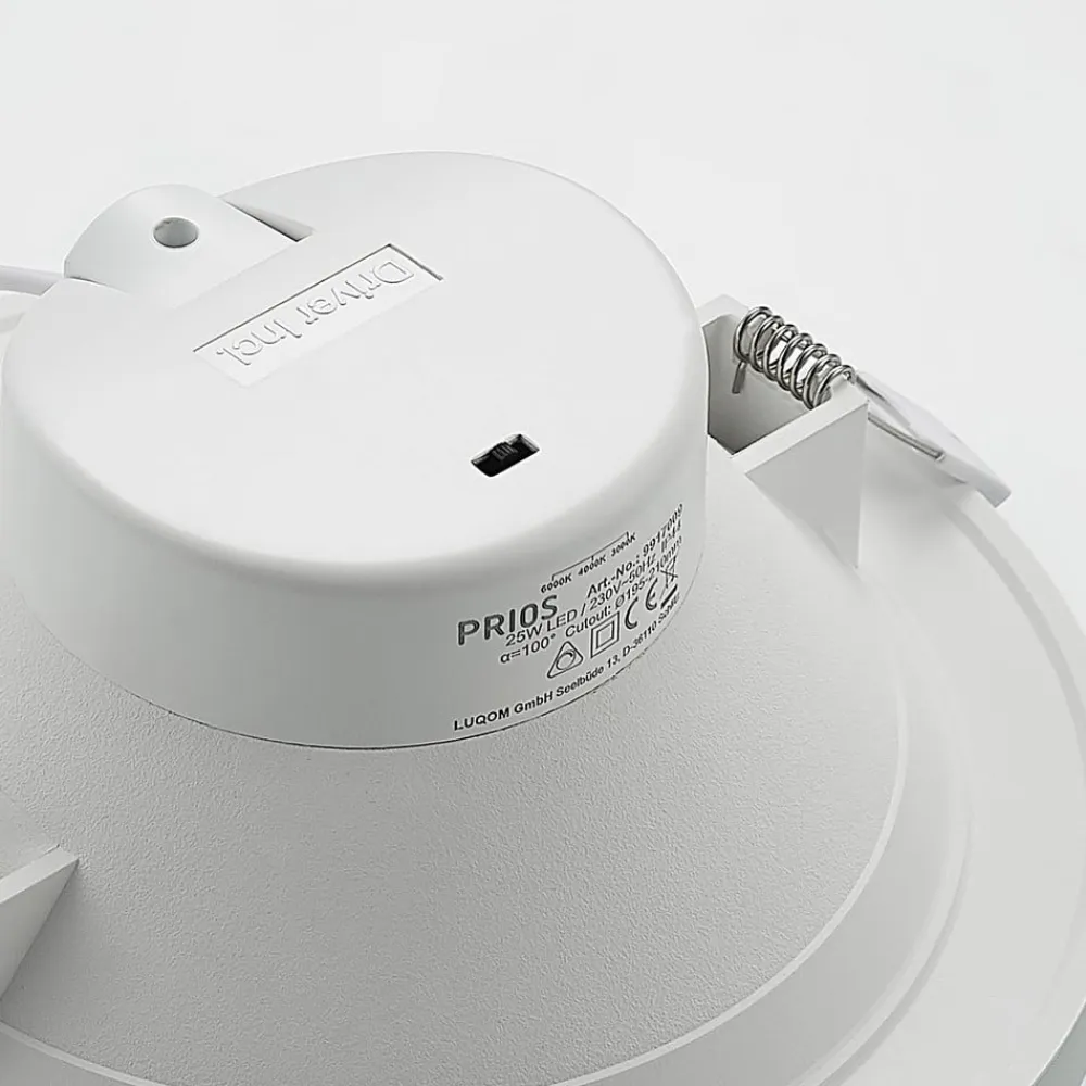 LED-indbygningsspot Rida, hvid. Ø 23 cm, 25W, CCT, IP44^PRIOS Discount