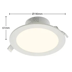 LED-indbygningsspot Rida, hvid. Ø 19 cm, CCT, IP44^PRIOS