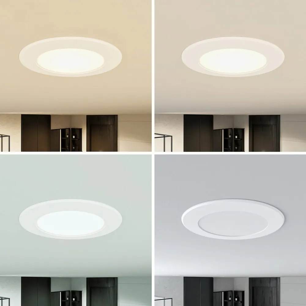 PRIOS LED-indbygningsspot Rida, hvid. Ø 12 cm, CCT, IP44