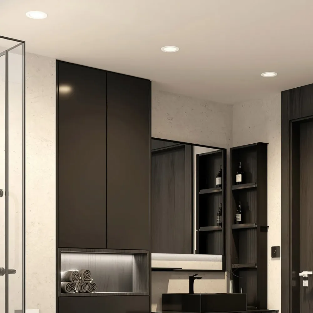 PRIOS LED-indbygningsspot Rida, hvid. Ø 12 cm, CCT, IP44