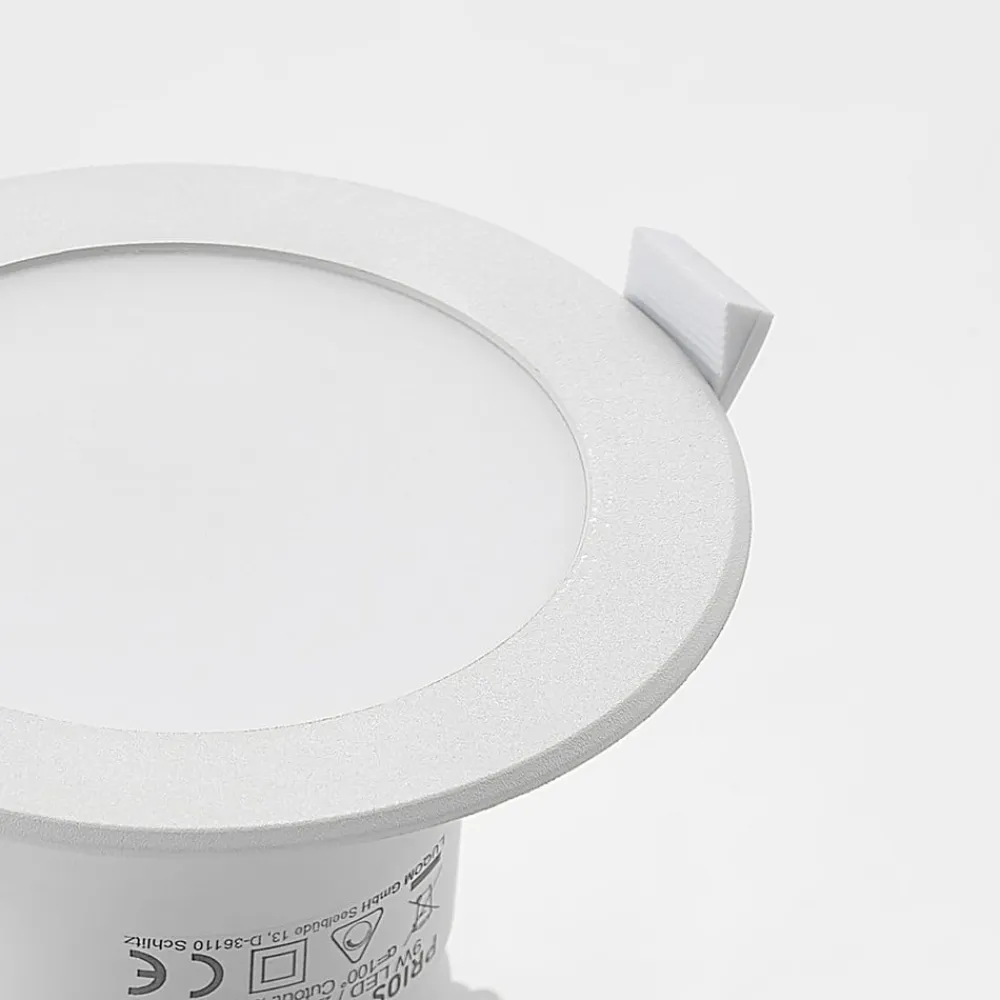 PRIOS LED-indbygningsspot Rida, hvid. Ø 12 cm, CCT, IP44