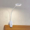 PRIOS Arbejdsrum/Kontor|Bordlamper>LED-klemmelampe Harumi, hvid, genopladeligt batteri, USB, 51 cm høj