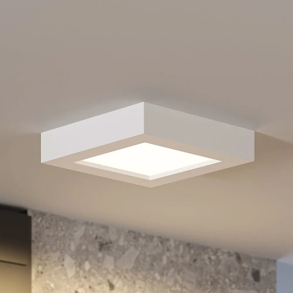 PRIOS LED-loftlampe Alette, hvid, 17,2 cm, dæmpbar