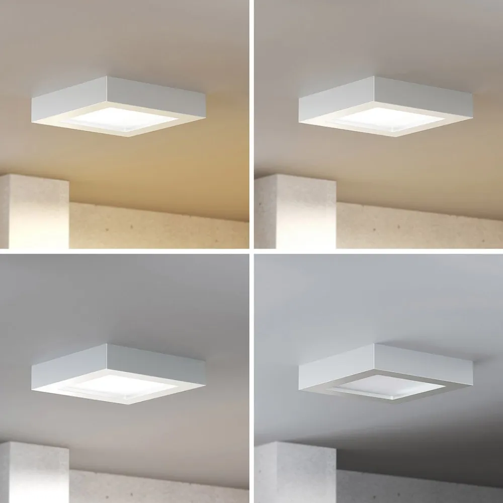 PRIOS LED-loftlampe Alette, hvid, 17,2 cm, dæmpbar