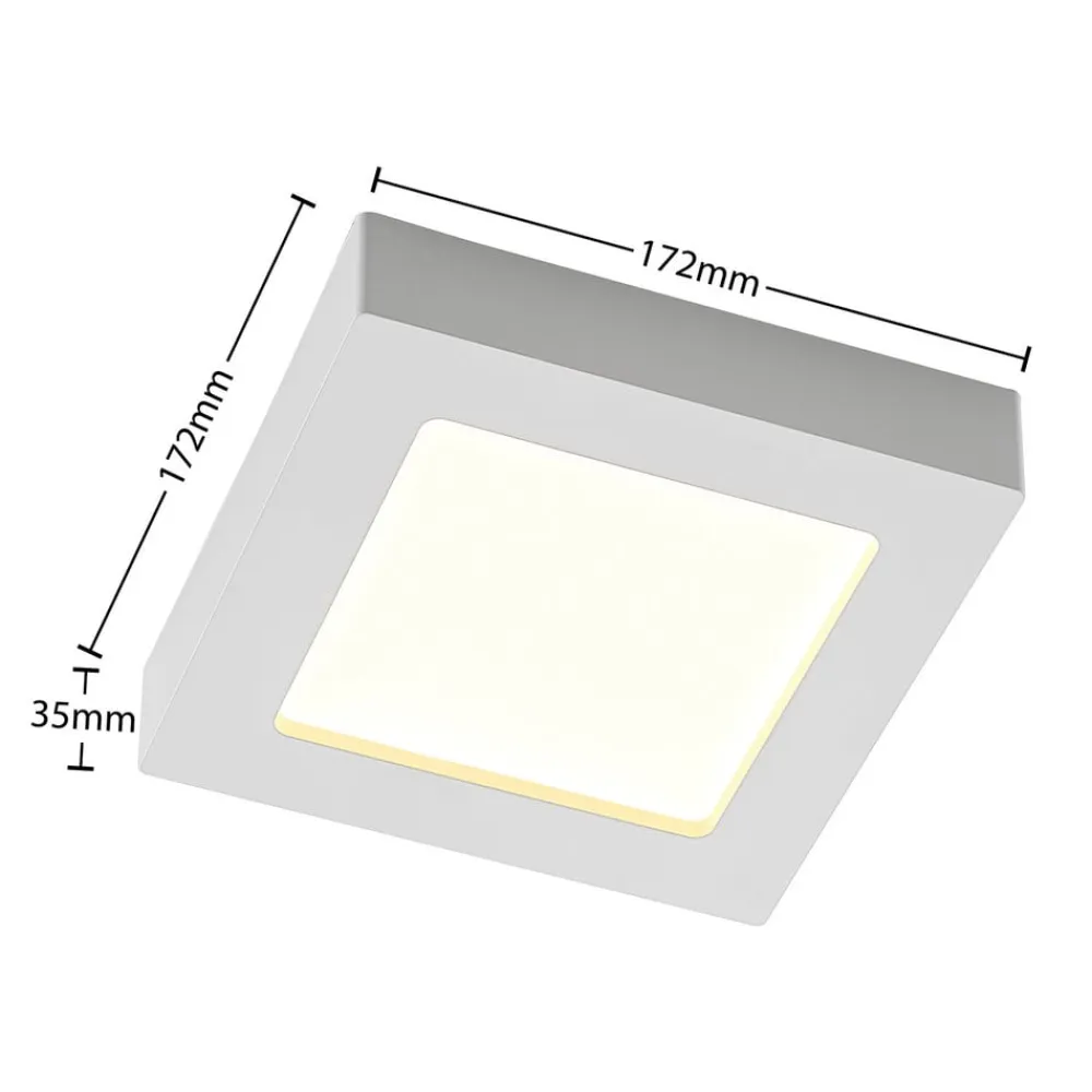 PRIOS LED-loftlampe Alette, hvid, 17,2 cm, dæmpbar