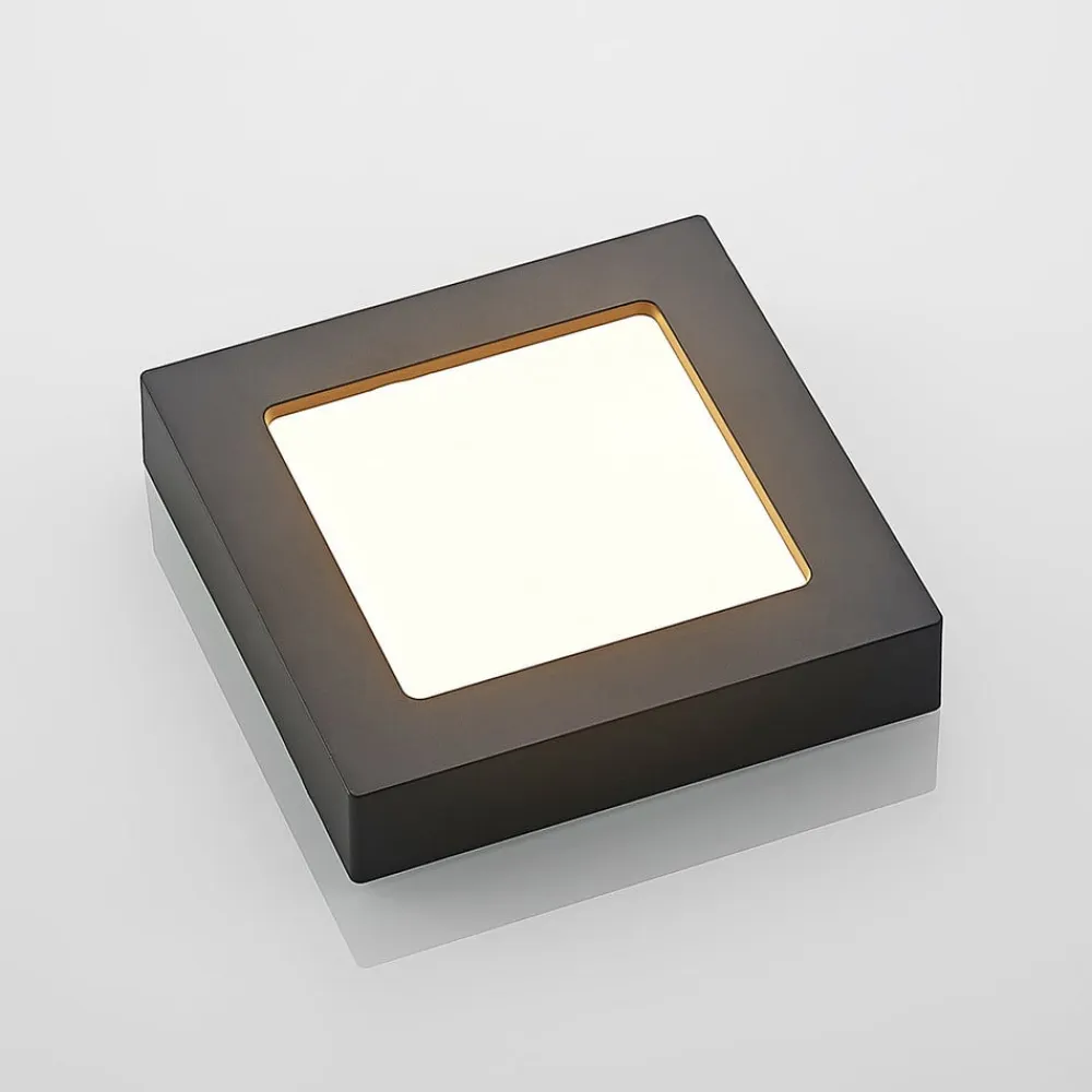 PRIOS LED-loftlampe Alette, sort, 12 W, CCT, dæmpbar