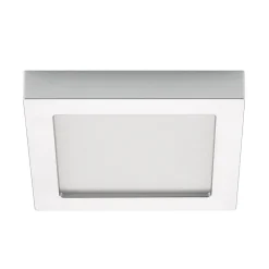 PRIOS LED-loftlampe Alette, sølv, 22,7 cm, 24W, dæmpbar