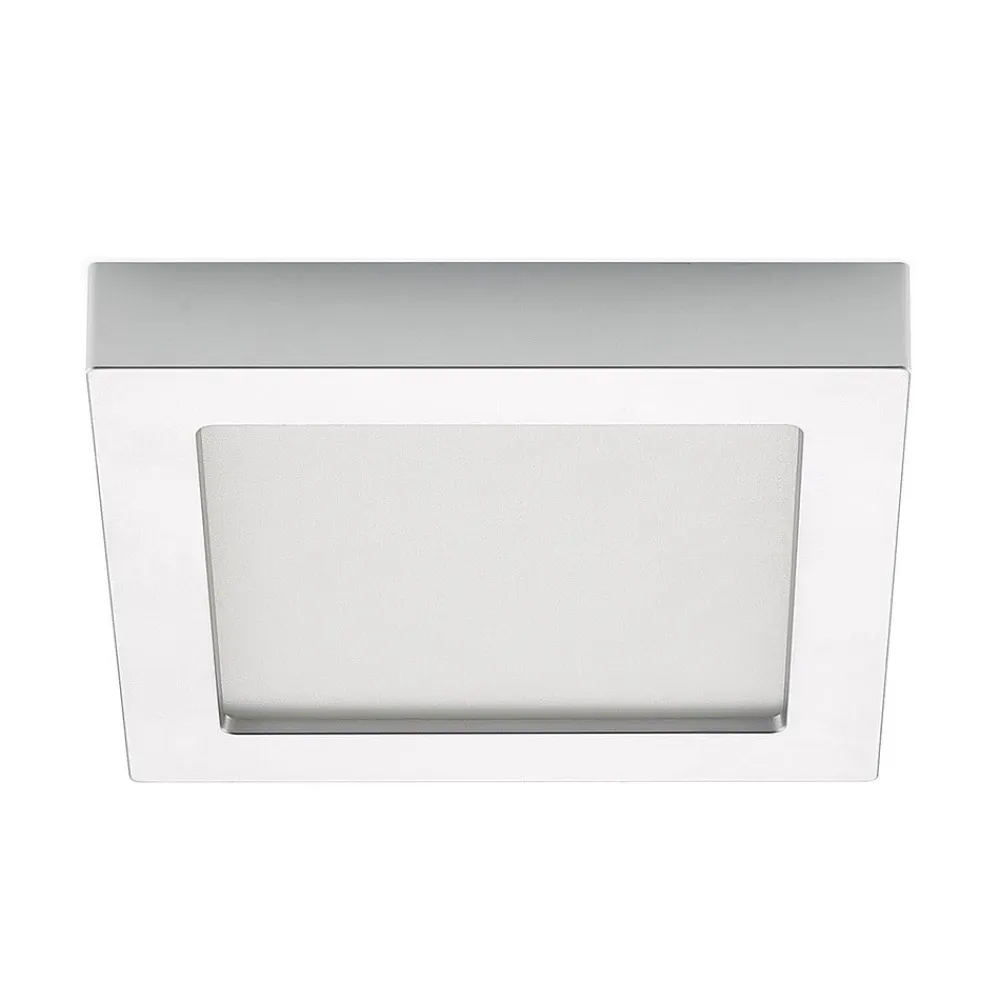 PRIOS LED-loftlampe Alette, sølv, 22,7 cm, 24W, dæmpbar