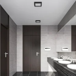 PRIOS LED-loftlampe Alette, sort, 24 W, CCT, dæmpbar