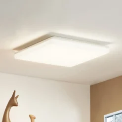 LED-loftlampe Artin, 33 cm, hvid, kantet, sensor^PRIOS Online