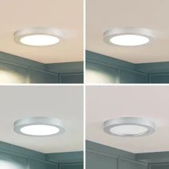 LED-loftlampe Edwina, sølv, 23 cm, CCT, IP44^PRIOS Clearance