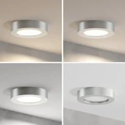 PRIOS Loftlamper>LED-loftlampe Edwina, sølv, 18 cm, CCT, IP44